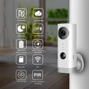 

18650 Rechargeable Battery PIR Camera 2MP HD Mini IP IR Camera 1080P Night Vision Wireless Home Security Camera support 128G TF
