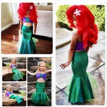 Платье принцессы «Русалочка Ариэль» для девочек; маскарадные костюмы для детей; комплекты одежды «Русалочка» для маленьких девочек; детская одежда на Хэллоуин