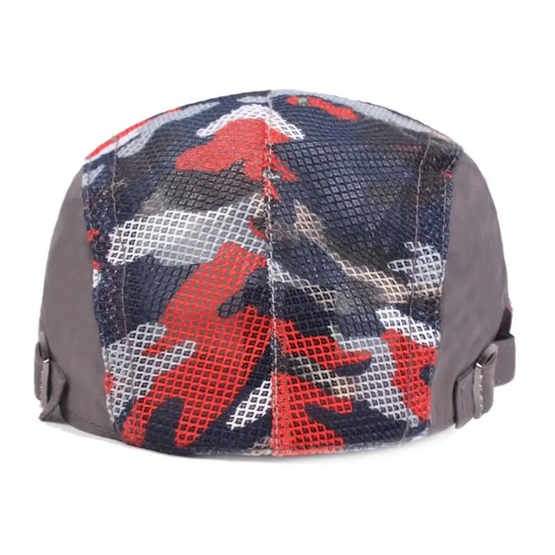 Мужская и женская цветная камуфляжная кепка-берет из утконоса, дышащая сетчатая летняя Регулируемая Кепка, кепка газетчика для вождения и охоты