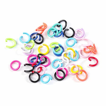 

100pcs/lot Iron 1.2x8mm Colorful DIY Jewelry Findings Open Single Loops Jump Rings & Split Ring For Jewelry Making Accessories