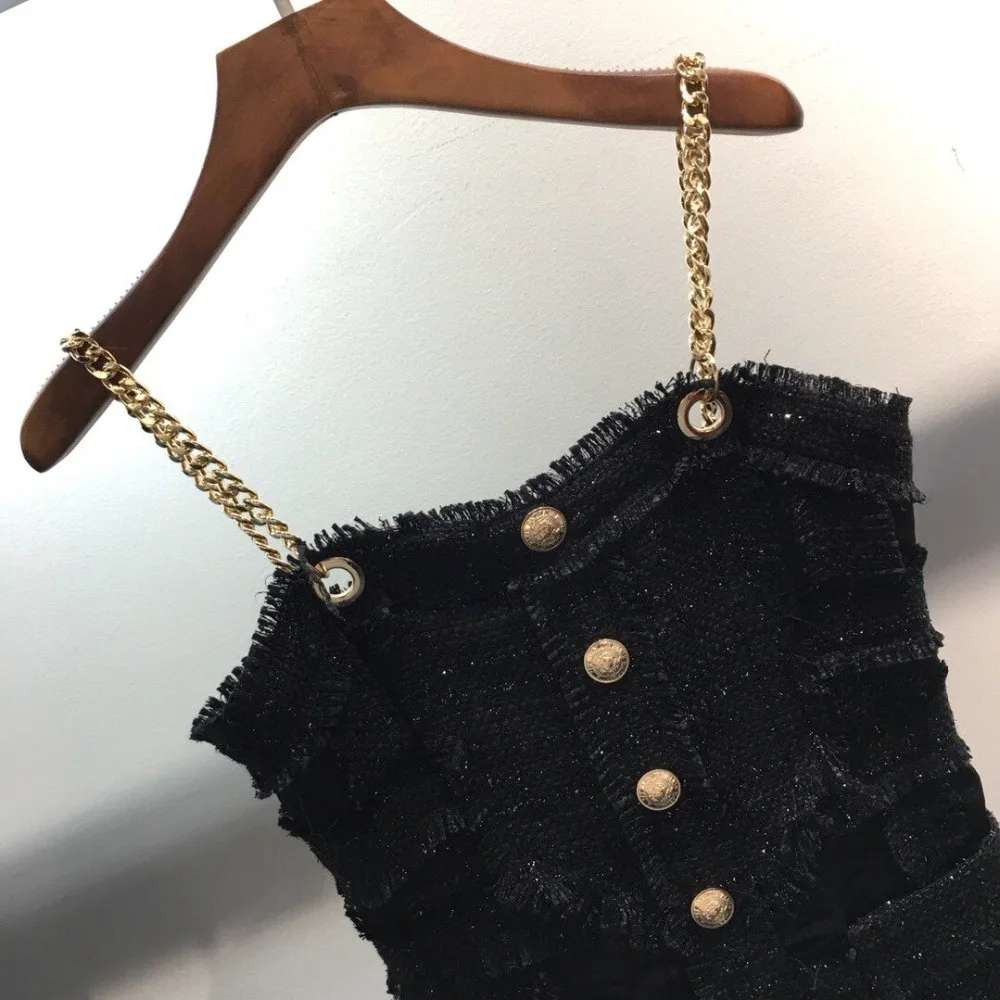 2019FW сексуальное Новое Женское платье с кисточками на бретелях женские цепочки приталенные платья без рукавов ddxgz2v 9,28