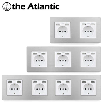 

Atlectric EU Standard Socket USB Charging Port Power Socket For Mobile Double Triple Quadruple Socket Electrical Outlet Plug