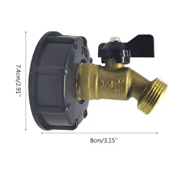 

3/4 Male IBC Tote Faucet Nozzle Water Tank Valve Adapter Brass Quick Hose Tool W91B
