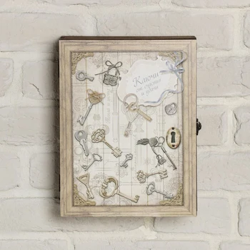 

Wooden key holder "Keys to happiness and good luck"