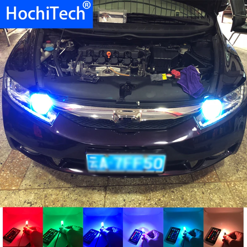 RGB T10 W5W светодиодный Габаритные фонари для автомобиля SMD 194 168 лампочка с