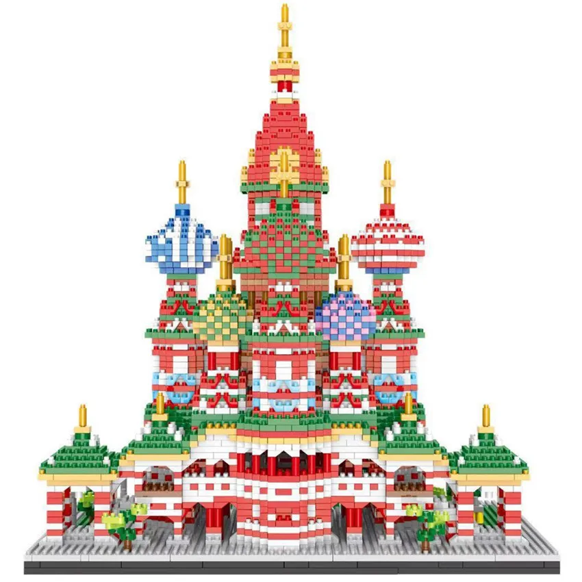 4650 + Mirco архитектурные блоки красочные строительные игрушки для церкви собор