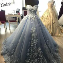 Бальное платье-светильник без рукавов голубого цвета, бальное платье, бальные платья с цветочной аппликацией ручной работы, кружевные милые 16 платья для выпускного вечера