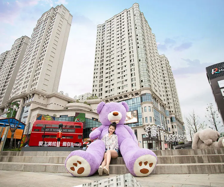 Пустой плюшевый мишка ОГРОМНЫЙ Американский гигантский медведь Медвежья шкура плюшевый мишка пальто хорошего качества цена лица мягкие игрушки для девочек