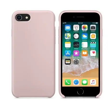 Роскошный официальный силиконовый чехол для iPhone 6 6s 7 8 Plus, чехол с жидким логотипом для Apple iPhone 11 X XS Max XR 11pro MAX, чехол - Цвет: JTGJ-sand pink