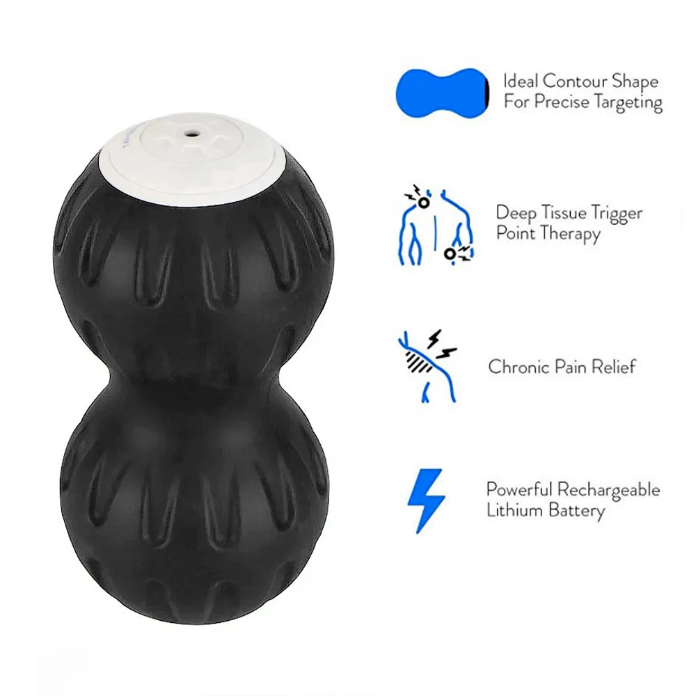 Арахисовый вибрирующий Массажный мяч для тренажерного зала расслабляющий упражнения Пилатес Йога Тренировка фасции массаж роликовый мяч релиз мышц
