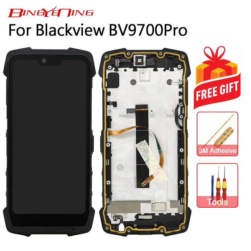 

BingYeNing New Original For Blackview BV9700 pro Touch Screen+Frame LCD Display Assembly Replacement