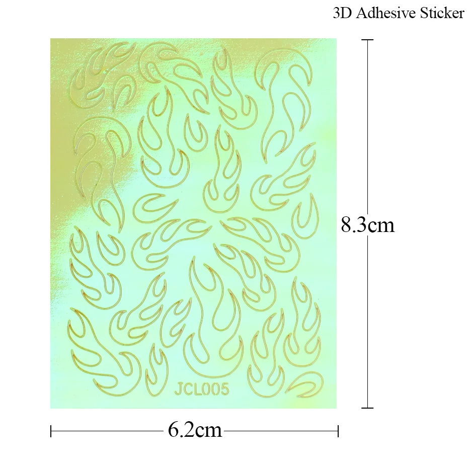 10 шт. голографические огненные наклейки для ногтей виниловые наклейки 3D клейкая Фольга для ногтей полосы клейкие ленты наклейки дизайн украшения Маникюр TR2009