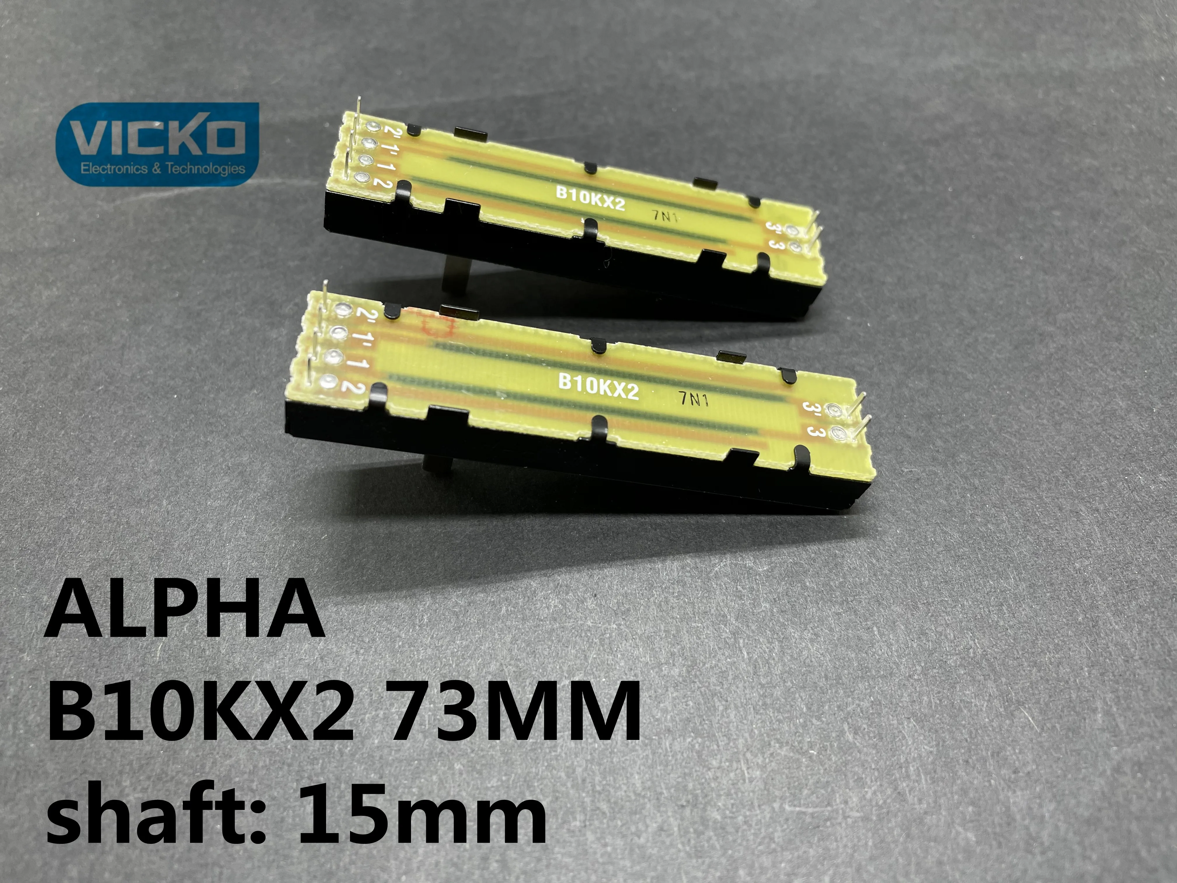 [VK] Оригинальный Альфа 73 мм B10KX2 7 3 см 15 вал скользящий потенциометр с прямой
