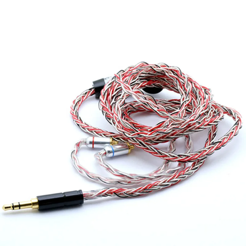 1 шт 8 жильный кабель разъем, разъем MMCX до 3,5 мм разъем 3-полюсный стерео штекер, 1,2 м длина - Цвет: RTC1177