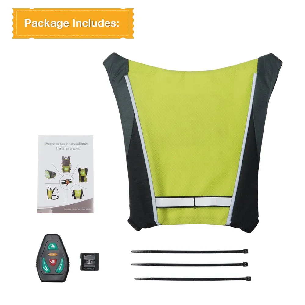 Cycling Vest LED Signal Light Indicator Reflective Vest for Night Outdoor Hiking Cycling Bike Safety Turnning Signal Lights Vest