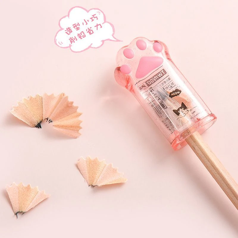 Cute Cat Paw Pencil Sharpener Kawaii School Supplies Student Prize Kids GiftS1