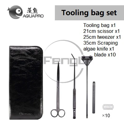 

ADA quality AQUAPRO Plant Clean Tools Black Stainless Steel Scissor Tweezer Scoop Scraping algae knife Aquarium Water Fish tank