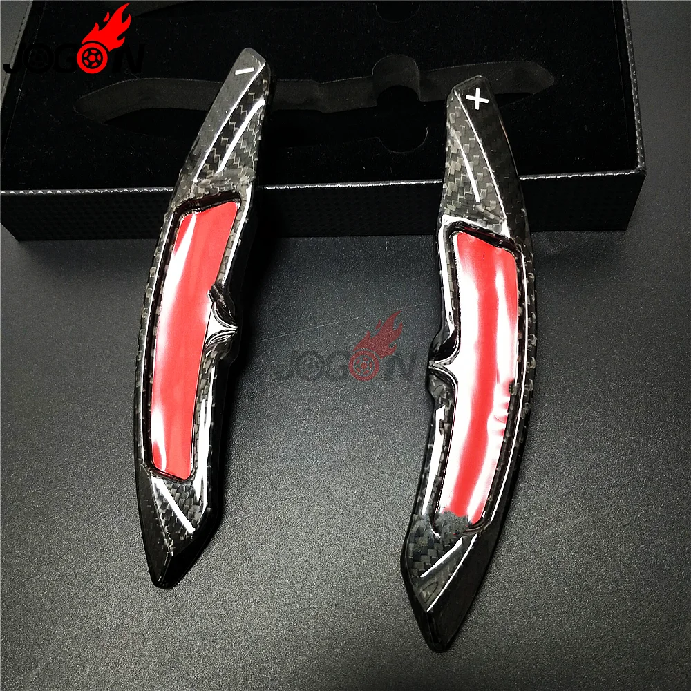 Per Porsche 9 Cayenne S Gts Turbo Panamera E-Hybrid Macan Gts Volante In Carbonio Reale Shifter Paddle Rivestimento Interno Nero Rosso