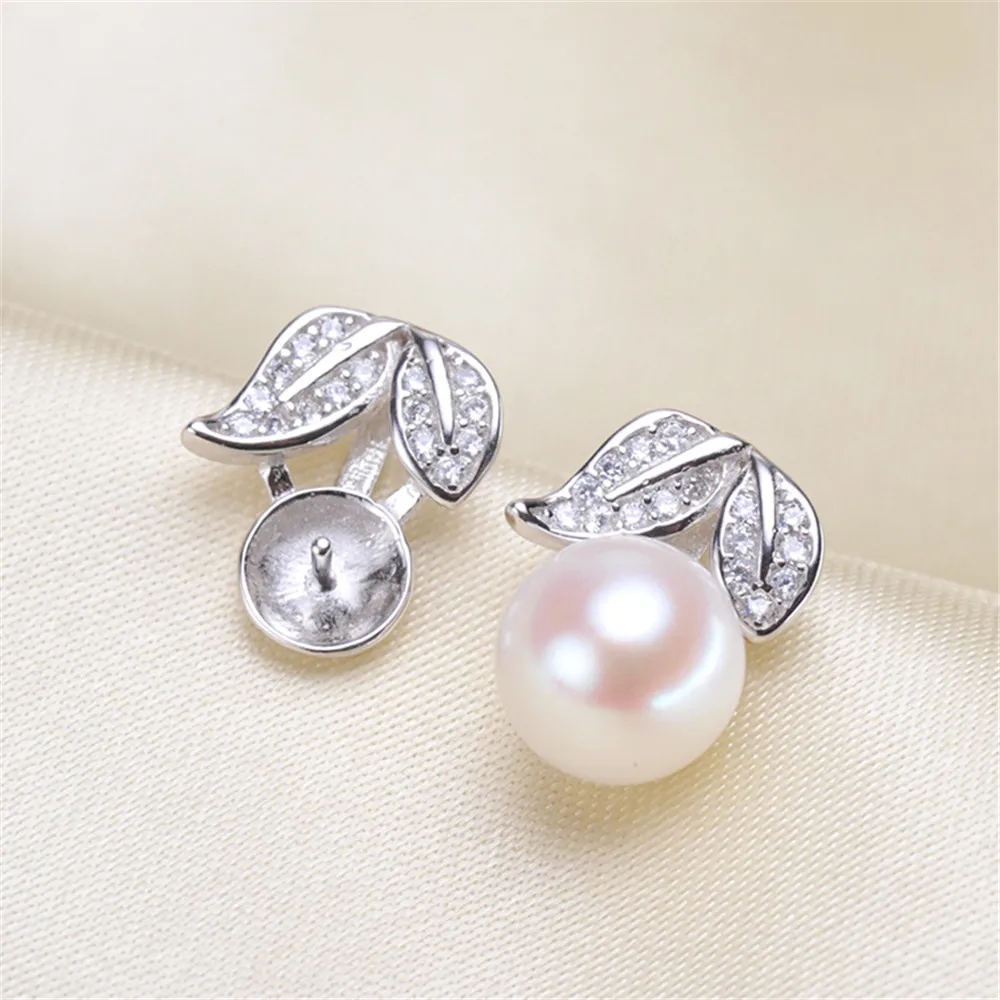 

oysters Pearl Earring Accessories Copper Silver Plating Earring Clasps Hooks Findings With Loop Clasp Base For Diy YYED-124