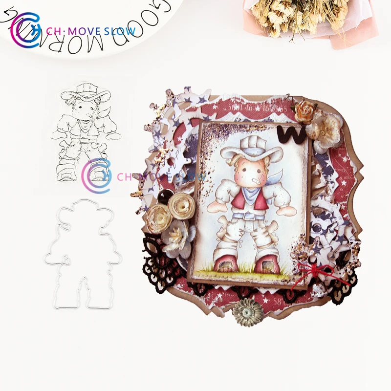 CH сильная девушка металлические штампы и трафарет для карточек тиснение папка DIY