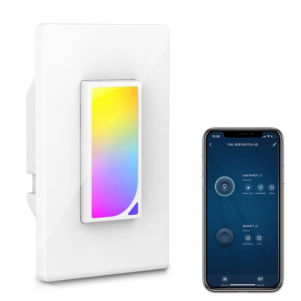 Wifi-патрон, умный свет сенсорный выключатель ночник rgb настенный светодиодный светильник выключатели таймер дистанционное управление голосовым приложением работа с Google Home Alexa