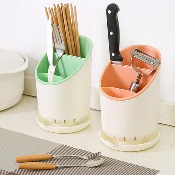 

Multi-Function Chopsticks Spoon Drain Rack Chopsticks Tube Kitchen Cutlery Storage Holder Home Goods Kitchen Storage