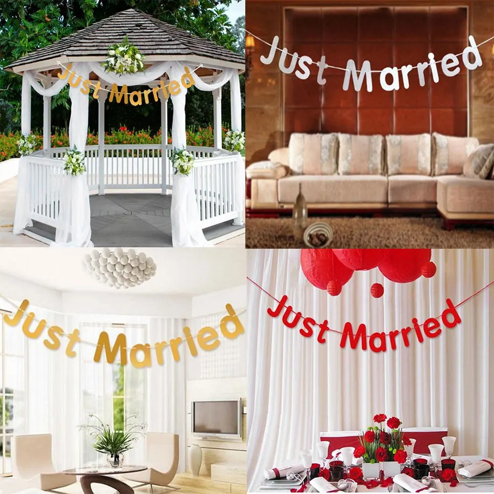 

Creative Just Married Letter Hanging Home Decor Alphabet Wedding Theme
