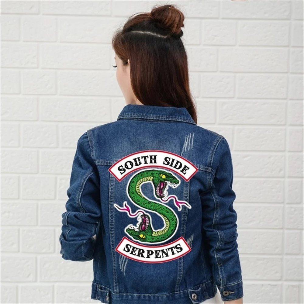 Riverdale Chaquetas vaqueras para mujer, ropa Harajuku de hip hop, chaqueta vaquera para mujer Riverdale Chaquetas vaqueras para mujer, ropa Harajuku de hip hop, chaqueta vaquera para mujer