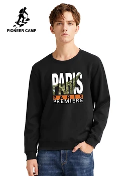 

Pioneer Camp Streetwear Hoodies Men Warm Fleece Thick Fashion Pattern Print O-neck Causal Sweatshirts Male AWY901802H