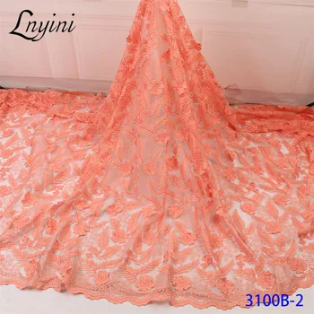 

Peach Color African Lace Fabric with Sequins 2020 French Tulle Mesh Lace Fabric Nigerian Net Lace for Wedding Dress L3100B
