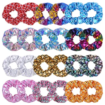 

David accessories Fish Scale Scrunchies Stretch Headband Girls Cute Elastic Hair Bands Girls Pony Hair Ties,20Yc10322