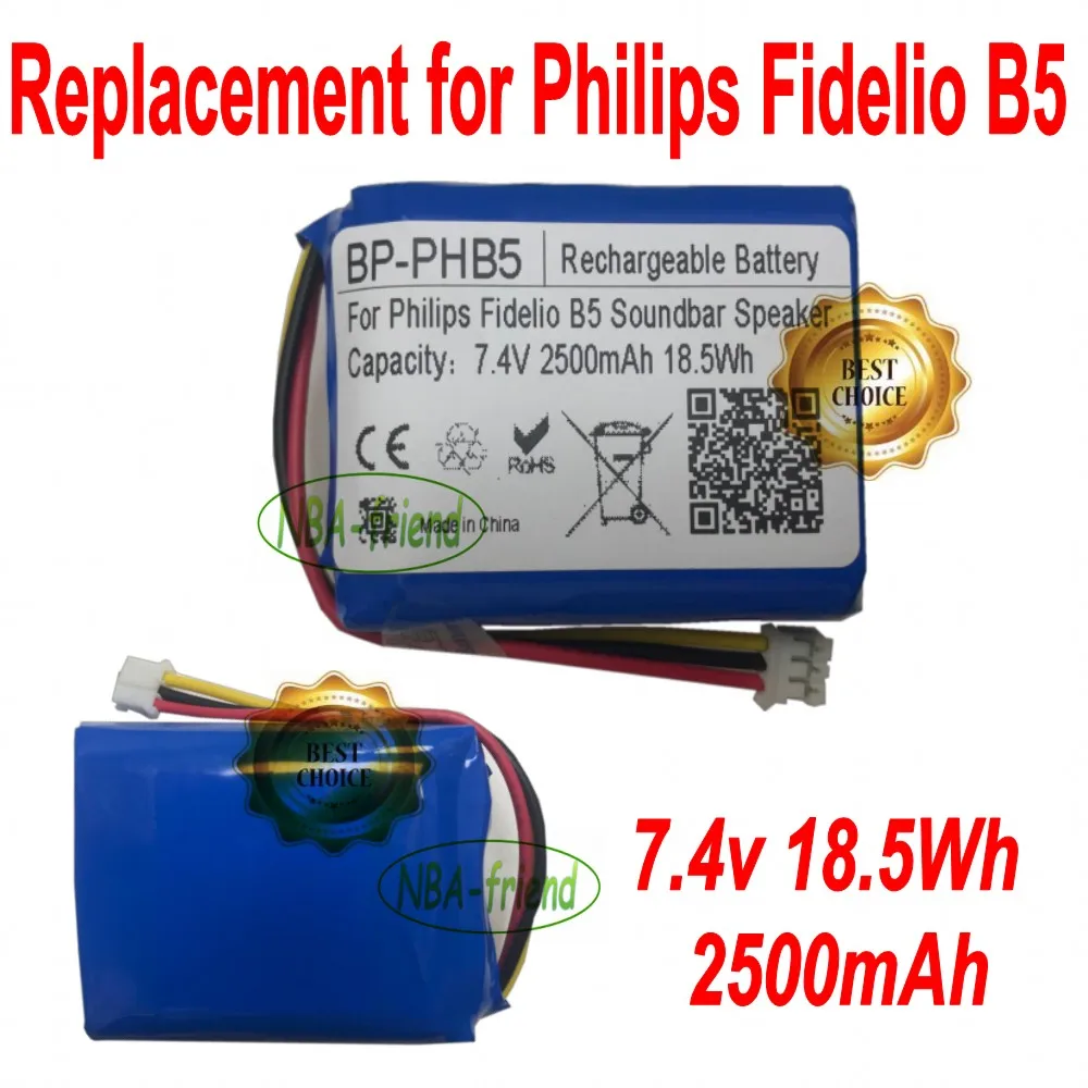 7 4 V 2500mAh 18.5Wh сменная батарея для Philips Fidelio B5 Саундбар динамик | Электроника