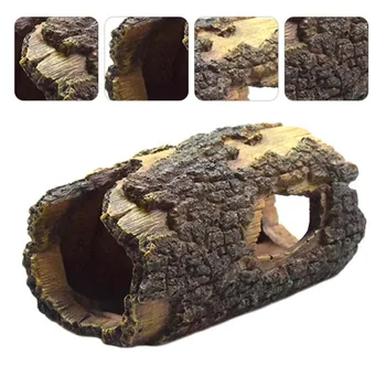 

1Pc Aquarium Decoration Resin Simulation Tree Trunk Hiding Cave for Fish Reptile