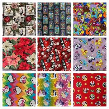 

50*110cm kt cat Christmas Zombie Cotton Fabric Patchwork Cotton Tilda Printed Quilting Home For Sewing