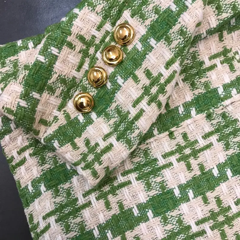 Новинка; обувь в стиле знаменитостей пунктов с кулоном в виде звезды, Фонд осень веревка с двойным рядом камней металла зеленая Дамасская с двойным карманом, Костюмный пиджак