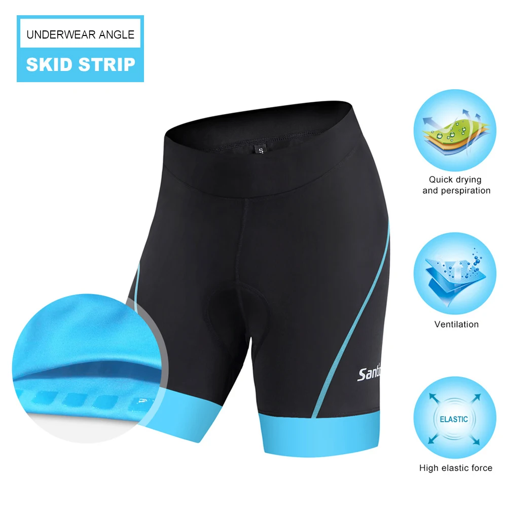 Santic Cycling Shorts Women Pro Fit Coolmax 4D Pad Bike Shorts Shockproof Anti-pilling Road MTB Short Breathable