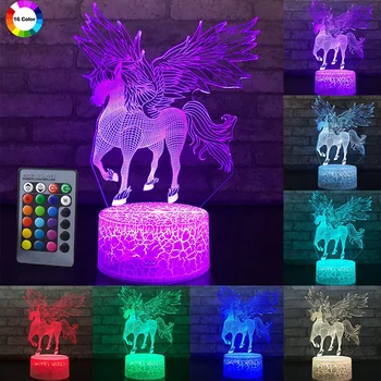 3W Afstandsbediening Of Touch Control 3D Led Nachtlampje Eenhoorn Vormige Tafel Bureaulamp Xmas Home Decoratie Mooie Geschenken voor Kids D23 3W Afstandsbediening Of Touch Control 3D Led Nachtlampje Eenhoorn Vormige Tafel Bureaulamp Xmas Home Decoratie Mooie Geschenken voor Kids D23