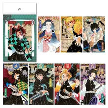 Ensemble de 16 cartes de personnages d'anime Demon Slayer, Kimetsu no Yaiba Kamado Tanjirou Nezuko, carte de personnage, cadeau pour enfants