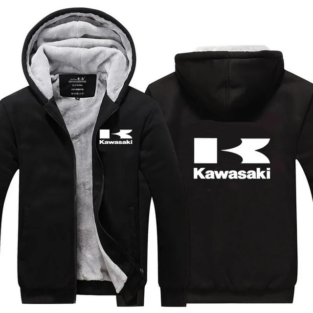 Зимнее пальто Kawasaki Moto белый логотип мужские повседневные толстые теплые толстовки мужская хлопковая куртка повседневные мотоциклетные гоночные толстовки D
