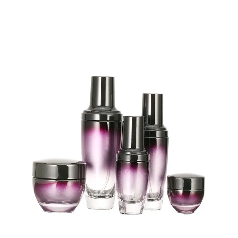 30ML 50ML 100ML Emulsion Pump Bottle Empty Glass Gradient Purple Refillable Cosmetic Container Skin Care Spray | Красота и здоровье
