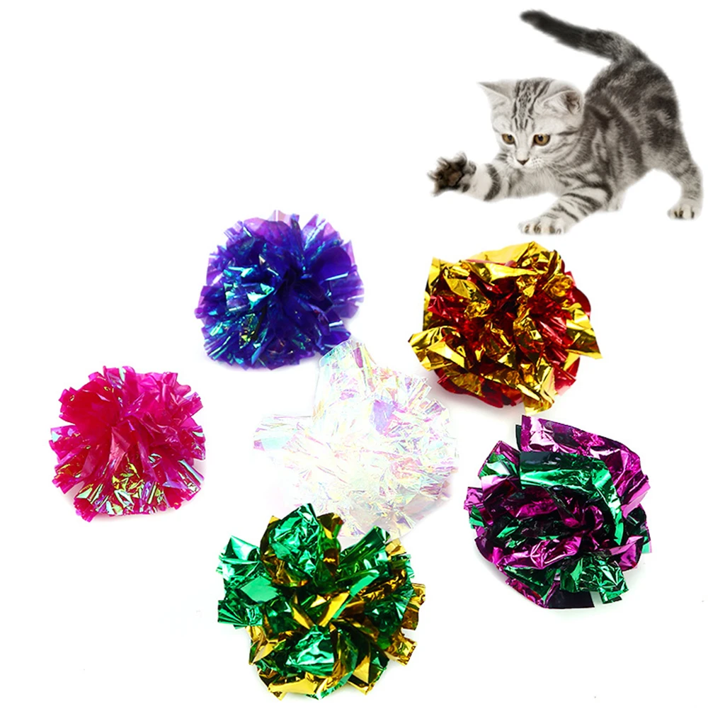 

Cat Ring Paper Ball Crumpled Attract Cat Attention Cat Toy Color Paper Ball Cat Toy Pet Supplies 4-5cm Random Colors