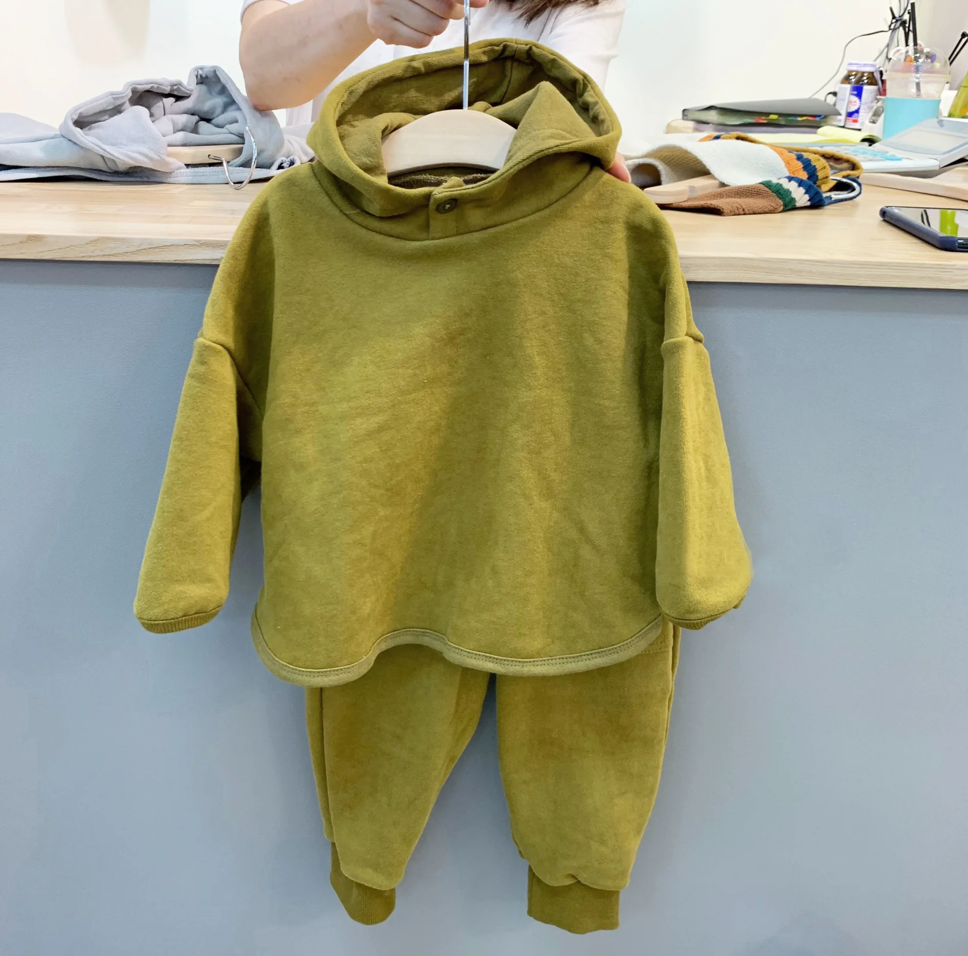 

Kids Set New Girl Clothes Autumn Pullover Long Sleeve hooded Sweater Top+Pants 2Pcs Children's Clothing Outfit Boys Sweater Suit