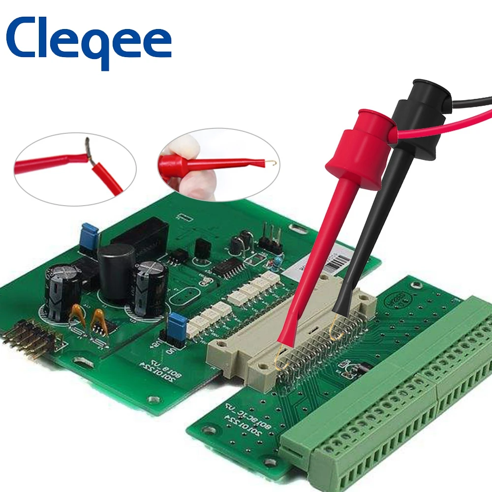 Cleqee Universal Needle Tip Test Probe Leads Kit Banana Plug To Test Hook Clips Cable Automotive Tool For Multimeter Electronics