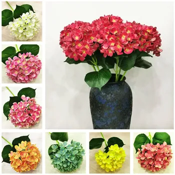

7Pcs Fake Single Stem 3D Printing Hydrangea 25.98" Simulation Real Touch Hydrangeas for Wedding Home Artificial Flowers