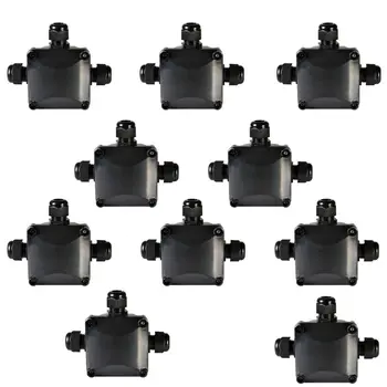 

Style 3-Way Junction Box IP 68 Waterproof Connectors for Outdoor Lighting External Junction Box Cable and Wire