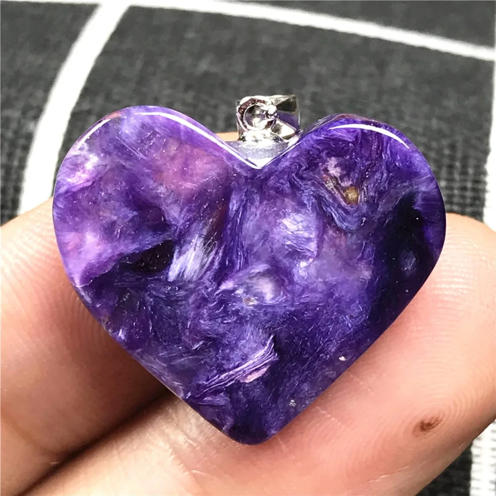 Heart Purple Charoite Pendant (18)
