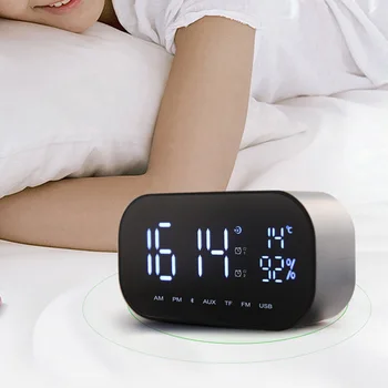 

Multifunctional LED Mirror Wireless Bluetooth Speaker with Night Light Alarm Clock FM Function for Birthday Christmas Gift