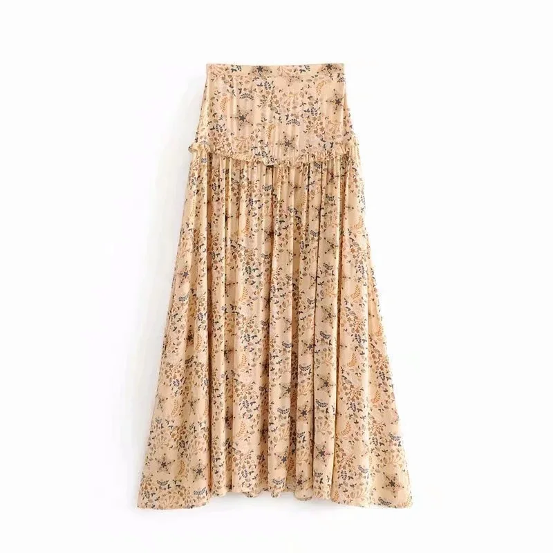 

WOMEN'S Dress New Products Five-pointed Star Printed High-waisted Slit Skirt 827-6889