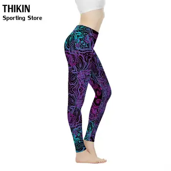 

3D Gradient Abstract Flowers Printing Fitness legins Pants Athletic Leggings Women Wrokout Sport Training Pants XS-XL 2019