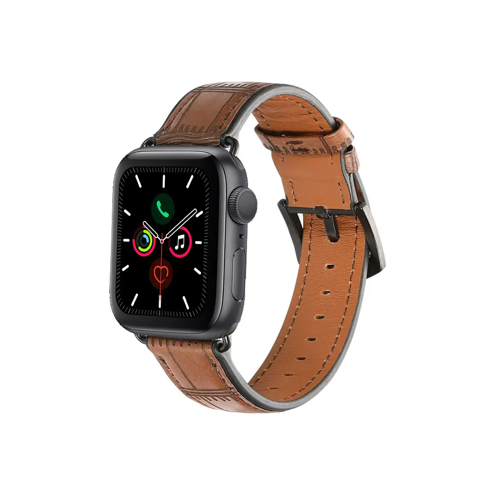 Ремешок для Apple Watch 38 мм, 40 мм, 42 мм, 44 мм, высококачественные Ремешки для наручных часов iWatch серии 4/3/2/1 - Цвет ремешка: Brown
